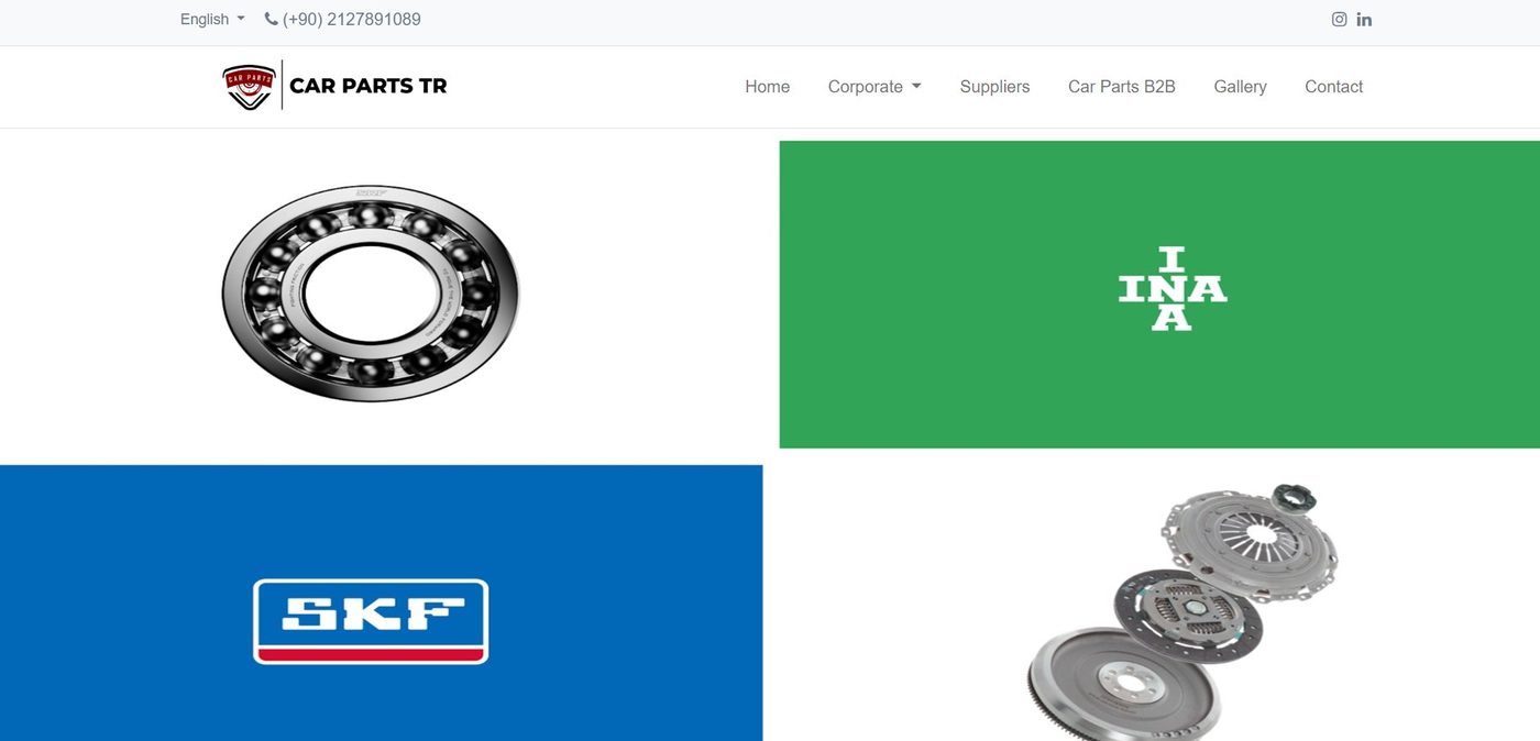Screenshot of an auto-parts marketplace in Turkey